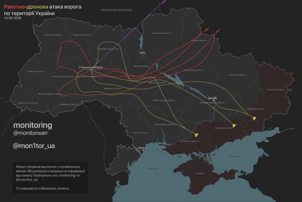 Вночі під час повітряної тривоги 2 ворожі ракети летіли над Кам'янеччиною