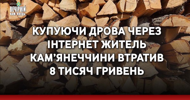 Купуючи дрова через інтернет житель Кам’янеччини втратив 8 тисяч гривень